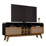 Rack Tv 65 Larimar Negro Canela Rattan