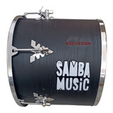 Repique De Mao Samba Music Madeira 30x12 Pvc Preto Wood