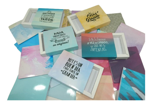 Cajas 10x10 Estuche Bombones / Chocolates Frases X100