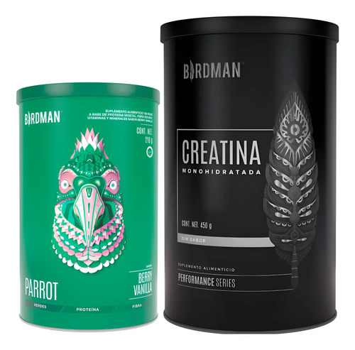 Kit Proteína Parrot 210g + Creatina Micronizada 450g Birdman | Meses sin interés