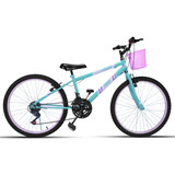 Bicicleta  De Passeio Infantil Forss Anny Aro 24 18v Freios V-brakes Câmbios Comum Cor Verde Com Descanso Lateral