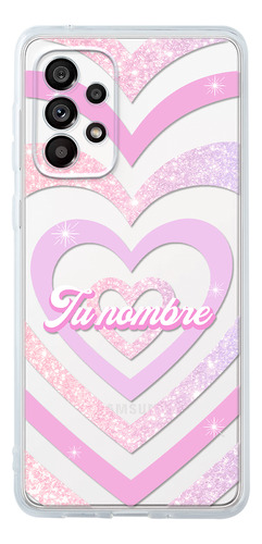 Funda Para Galaxy Para Mujer Corazón Rosa Con Tu Nombre