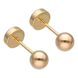 Aros Abridores De Oro 20k Ch Bolita 4mm Ch-304