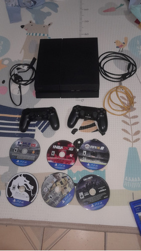  Playstation 4 Slim+ 2 Joystick+ 6 Juegos Usada!