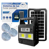 Kit Sistema Placa Luz Solar Iluminação Carregador Portátil