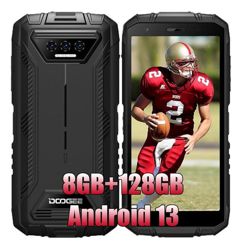 2 Doogee S41 Plus Rugged Smartphone 8gb + 128gb ,6300mah Battery,5.5-inch Hd + Display Android 13 Phone,13 Mega Pixel Camera,ip68 Nfc / Otg. /gps