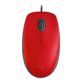 Mouse Logitech M110 Usb Silencioso Rojo Megasoft Caballito