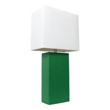 Elegant Designs Lt1025-grn Lámpara De Mesa Moderna De Cuero 
