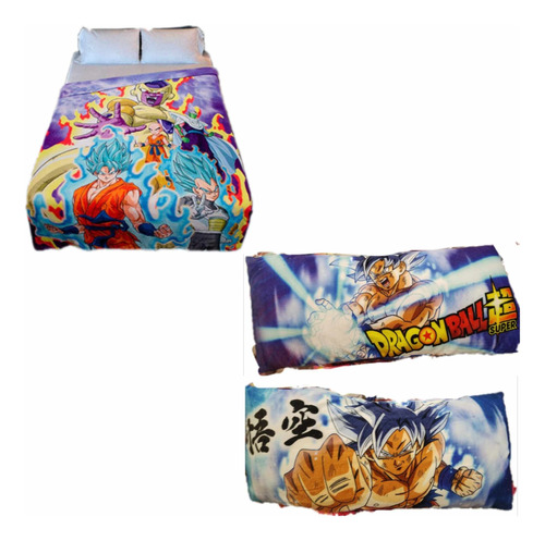 Frazada Cobertor Dragon Ball Z Goku Matrimonial + Almohada