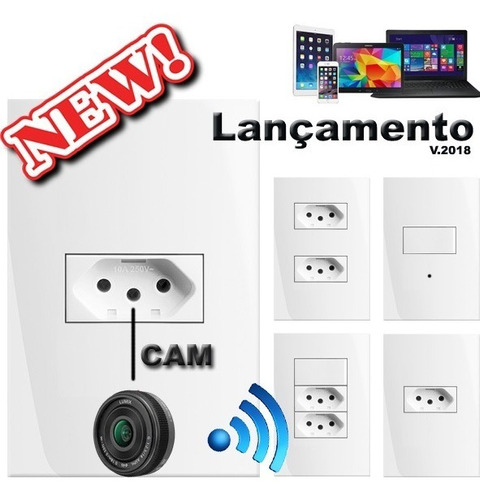 New Online Cam - Tomada Ip Espiã Mini Camera Ip Espião Wifi