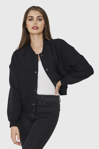 Chaqueta Bomber Broches Negro Nicopoly