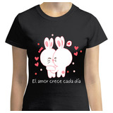 Playera Diseño Conejitos Enamorados - Pareja Enamorada