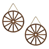 2 Ruedas De Carreta De Madera Decorativas Para Café Y (