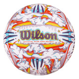 Pelota Voley Wilson Graffiti Peace Pvc Entrenamiento Color Blanco Violeta