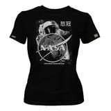 Camiseta Estampada Nasa Astronauta Luna Logo Mujer Edc 