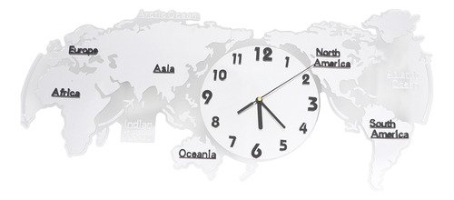 Reloj De Pared Decorativo Con Mapa Del Mundo, Reloj De Pared