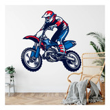 Vinilo Adhesivo Pared Motocross Moto Motero 97cms Full Color