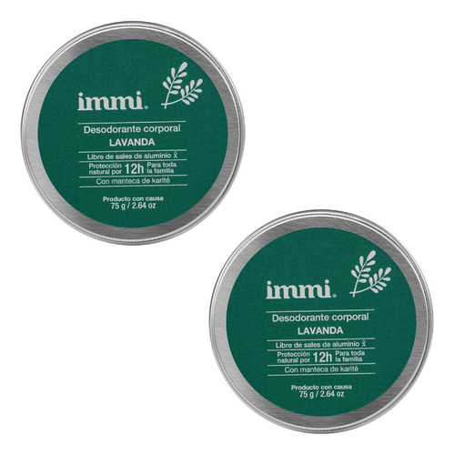 2 Pz Immi Desodorante Natural Niaouli Mujer Hombre 