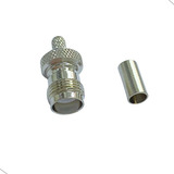 Conector Tnc Femea Tf-61 Reto Crimpagem Pino Macho Rgc58