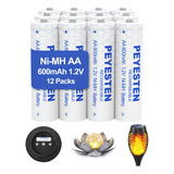 Peyesten Baterias Recargables Aa De 1.2 V, Bateria Doble A D