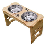 Comedor/comedero Fijo En Madera Para Perro Pequeño