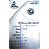 Diamante Natural Certificado 0.12ct 