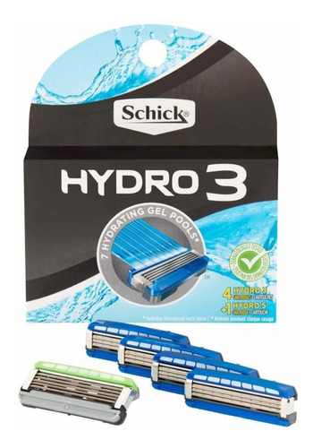 Recos De Cuchillas De Afeitar Hydro 3 Para Hombres, 4 U...