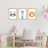 Cuadro Infantil Decoración Animales Tiernos Bebé Para Niños