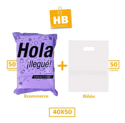 Bolsa Riñón Regalo + Ecommerce 40x50 Envíos Pack X100u