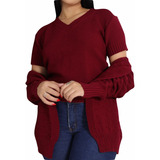 Blusa E Casaquinho De Frio Tricot Inverno Conjunto