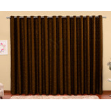 Cortina Sala Jacquard Tecido Semi Blackout Marron 6,00x2,80