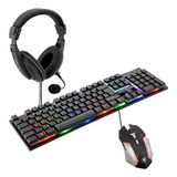 Kit Gamer Iii Bright Teclado Mouse Headset Ref.0543