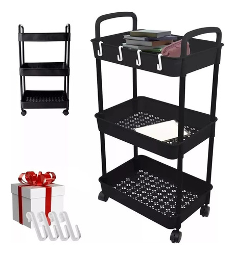 Organizador 3 Niveles Carrito Estante Móvil Para Baño Cocina