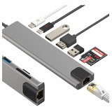 Hub Usb Adaptador Multipuerto Portátil Tipo C Hdmi 8 En 1