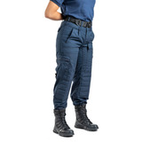 Pantalón Táctico Antidesgarro Policial Americano Azul T:34-4