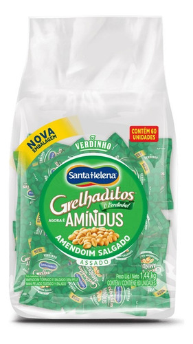 Amendoim Sem Pele Grelhaditos Santa Helena Pacote C/60 X 24g
