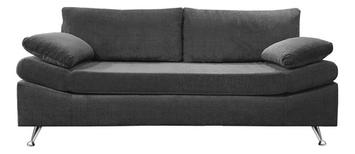 Sillon Sofa 3 Cuerpos Premium En Chenille Patas Cromadas