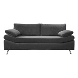 Sillon Sofa 3 Cuerpos Premium En Chenille Patas Cromadas