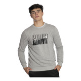 Buzo Puma Power Logo Sportstyle Hombre Moda Gris