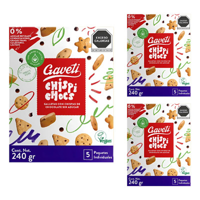 3 Galletas Chipichocs Gaveti Sin Azucar 240g | Envío gratis