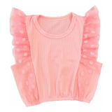 Blusa Infantil Cropped De Menina Babado Tule Mini Diva Luxo