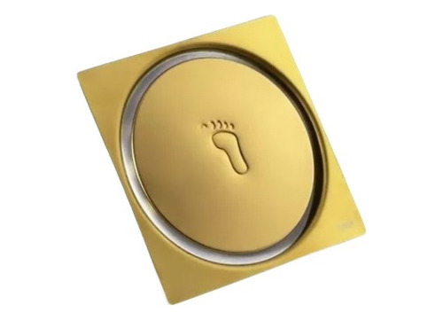 Ralo Inteligente P/piso Em Inox Click 15cm Dourado Brilhante