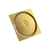 Ralo Inteligente P/piso Em Inox Click 15cm Dourado Brilhante