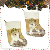 Enfeite Bota/meia Pendente Arvores De Natal Papai Noel Cor Bichinho Wfem-021 Papai Noel