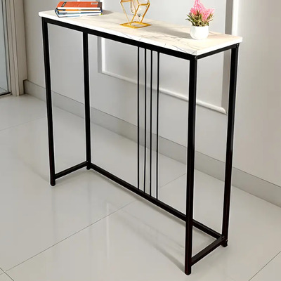 Credenza Minimalista | Bufetera | Recibidor | Mesa Auxiliar Color Negro\u002Fmarmol Bco | Meses sin interés