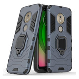 Compatible Con Moto G7 Play Funda, Anillo Metálico Sujeción