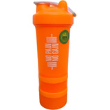 Shaker Vaso Para Batido De Proteina 3 En 1, 450ml Naranjo