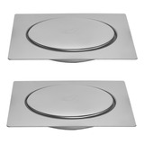 2 Ralos Click Inteligente Em Inox 10x10 Cm