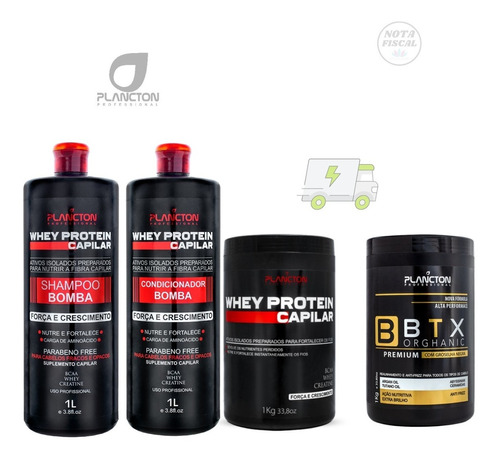 Btx Orghanic Premium Plancton 1kg + Kit Whey Protein Capilar