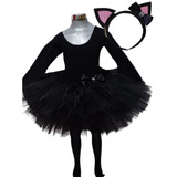 Disfraz De Gatita Gato Vestido Para Niña Tutú Halloween Cat